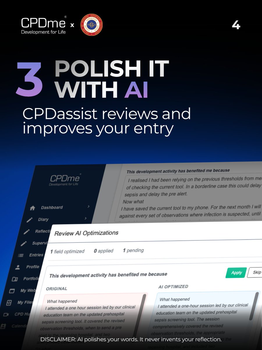 cpdme's tweet photo. 📱 Recording CPD does not have to take long. Here are 4 quick ways to do it with CPDme:

👉 Not a member yet? Find out more here:
https://t.co/I90ghRQMC7

🔗 https://t.co/iaxiwSwkvW
📞 +44 1254 943159
📧 team@cpdme.com

#CPDme #CPDPortfolio #WeAreODPs #CODPLeadsChange https://t.co/vFV3hWFpXl