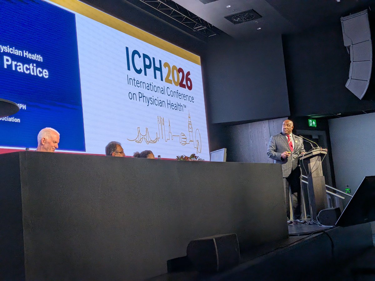 BMAwellbeing's tweet photo. The third and final day of #ICPH26 is in full swing and we are currently hearing from @TheBMA, @AmerMedicalAssn and @CMA_Docs on global perspectives on physician health and developing policies to improve physician wellbeing. https://t.co/oQWDoIzlB9