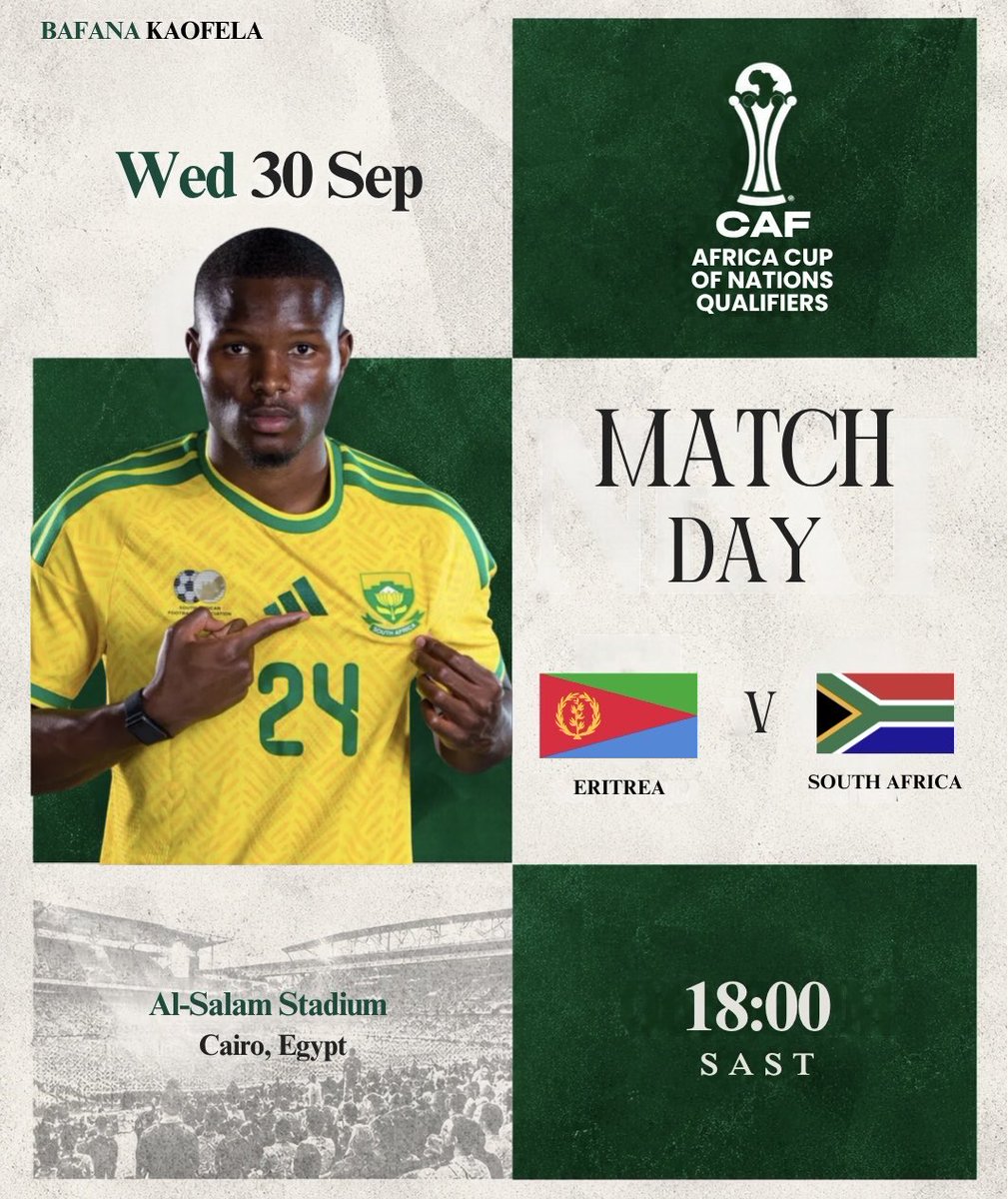 LitSego's tweet photo. Match Day away in Egypt. 

Bafana Kaofela fr! 🇿🇦❤️ https://t.co/k4q2il90p4