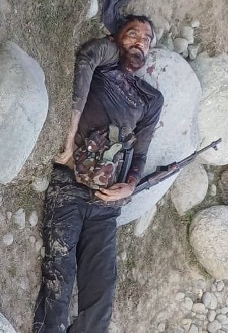 RShivshankar's tweet photo. THE QUESTION NO ONE IS ASKING:
How did a Pakistani Islamist terrorist of the notoriety of Muhamad Asif alias Hashim Moosa subsist, evade security forces in Kashmir for 3 long years? 
"Mir Jafars" who gave him refuge in the Valley are more radicalized and therefore an even greater threat to Bharat. 
NEVER FORGET THAT WHEN LATE CDS GENERAL RAWAT BRANDED THEM OWGs HE WAS SLAMMED FOR BEING A "POLITICIAN IN UNIFORM" BY THE ECOSYSTEM.