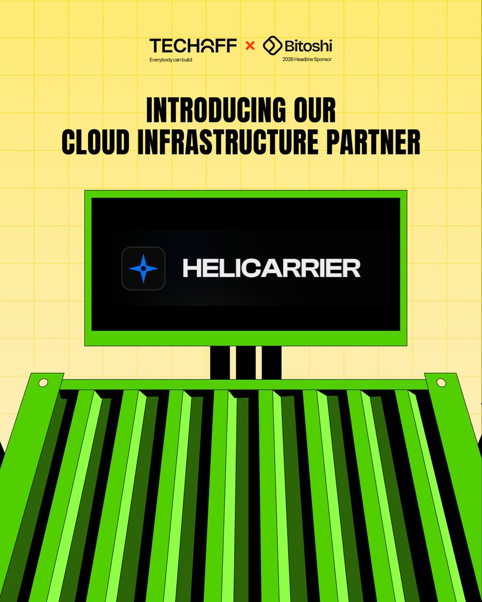 techoffhack's tweet photo. BUILDERS NEED THE RIGHT INFRASTRUCTURE TO BUILD BIG. ☁️

We’re excited to welcome @HelicarrierHQ as our Cloud Infrastructure Partner for TechOff 2026.

From the idea to the build, the right infrastructure can make all the difference.

Together, we’re giving our BUILDERS the tools and support they need to turn their ideas into real solutions.

More building. More possibilities.  
Everybody CAN Build.

#TechOff2026 #EverybodyCanBuild #BuildWithTechOff