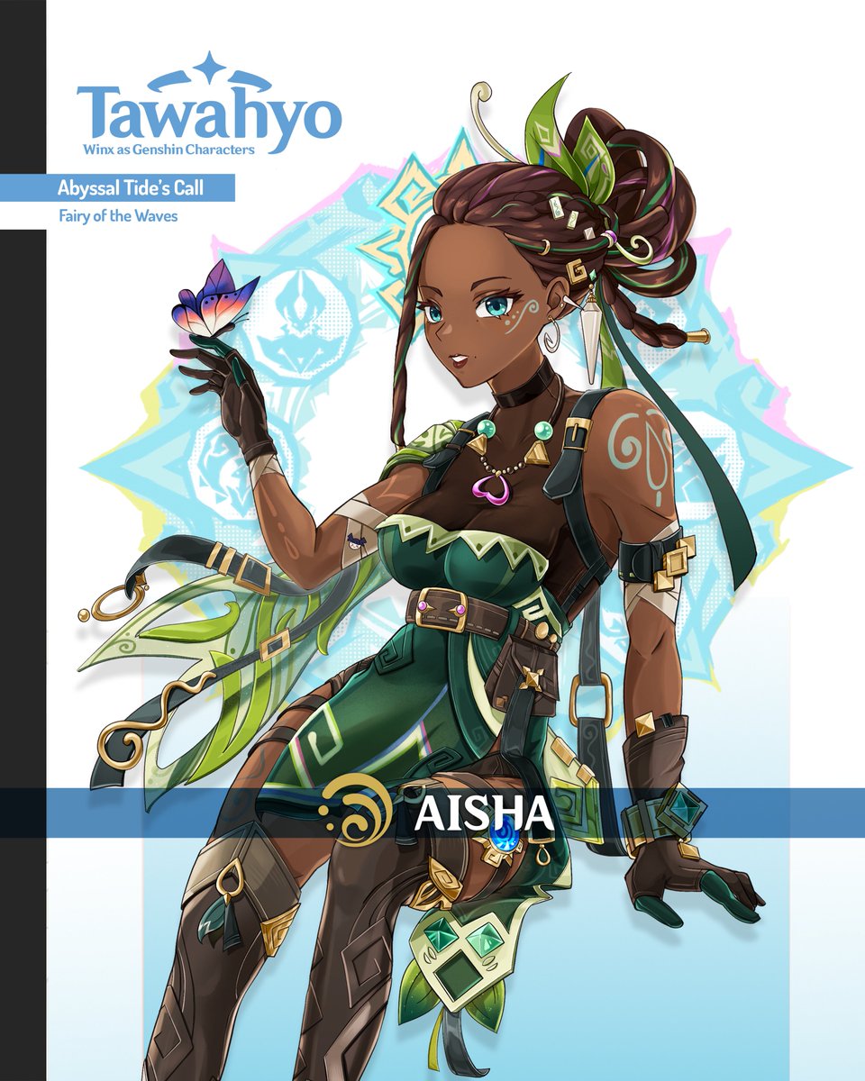 tawahyo_'s tweet photo. PART 4:  Redesigning my old “Winx as Genshin Characters” project from years ago! 
Time for Aisha - Fairy of the waves, reimagined as a Hydro character from Natlan 🌊💧
 #GenshinImpact #Winx #genshin #aisha https://t.co/ItGNxGZm5e