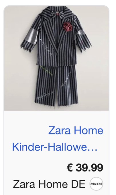 RabbiPoupko's tweet photo. Spain's ZARA clothing company is selling a concentration camp look-alike costume with barbed wire around it. 

We lost our families and one-third of our people to European antisemitism, but to them it is something to joke about. https://t.co/Arvf8FdNKn