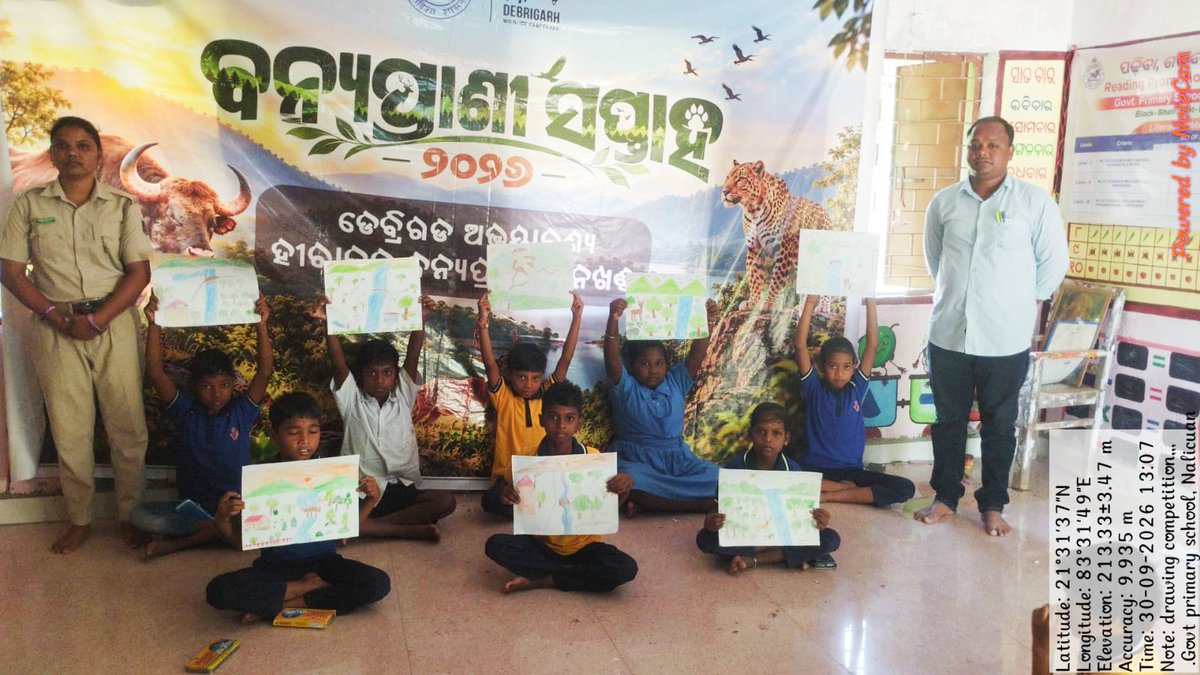 HirakudDFO's tweet photo. Celebrating Wildlife Week with a drawing competition inspired by the rich biodiversity of Debrigarh Wildlife Sanctuary.

Theme : "Debrigarh Wildlife Sanctuary"
 
#HirakudWildlifeDivision  #WildlifeWeek2026 #DrawingCompetition #WildlifeConservation #WildlifeArt
@ForestDeptt @pccfodisha @PCCFWL_Odisha