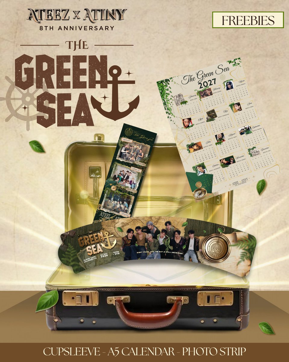 aporiaviii's tweet photo. Every journey leaves something behind.

And every Wanderer takes something with them. 🧭

🎁 THE GREEN SEA FREEBIES

Fragments of the journey, made for you 💕

ATEEZ × ATINY 8th Anniversary
🌊 THE GREEN SEA
Which relic will find its way to you?

#YourPathBegins #TheGreenSea8th https://t.co/RrP25djSuz