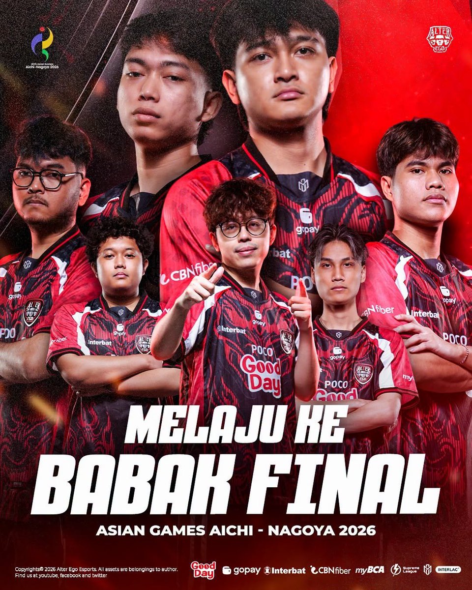 AlterEgo_IDN's tweet photo. Kemenangan atas Mongolia memantaskan Timnas kita untuk berada di babak Grand Final Asian Games Aichi-Nagoya 2026 MLBB!!🫡🇮🇩🙌

#Asiangames2026 https://t.co/2wOdPvGceK