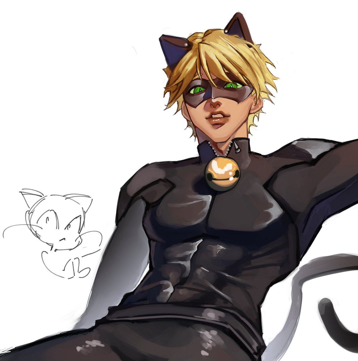 lian_asani's tweet photo. Drew cat noir in my style, really proudof it!! #catnoir #fanart #csp #digitalart https://t.co/Bsnl8axRTO