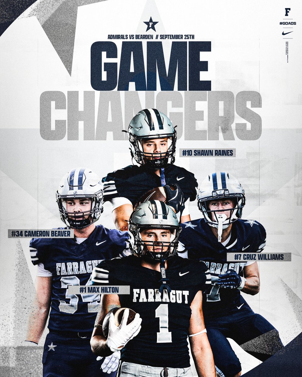 FarragutFB's tweet photo. Our week six game changers.
#GoAds | #ETB https://t.co/y9PqSPiu6j