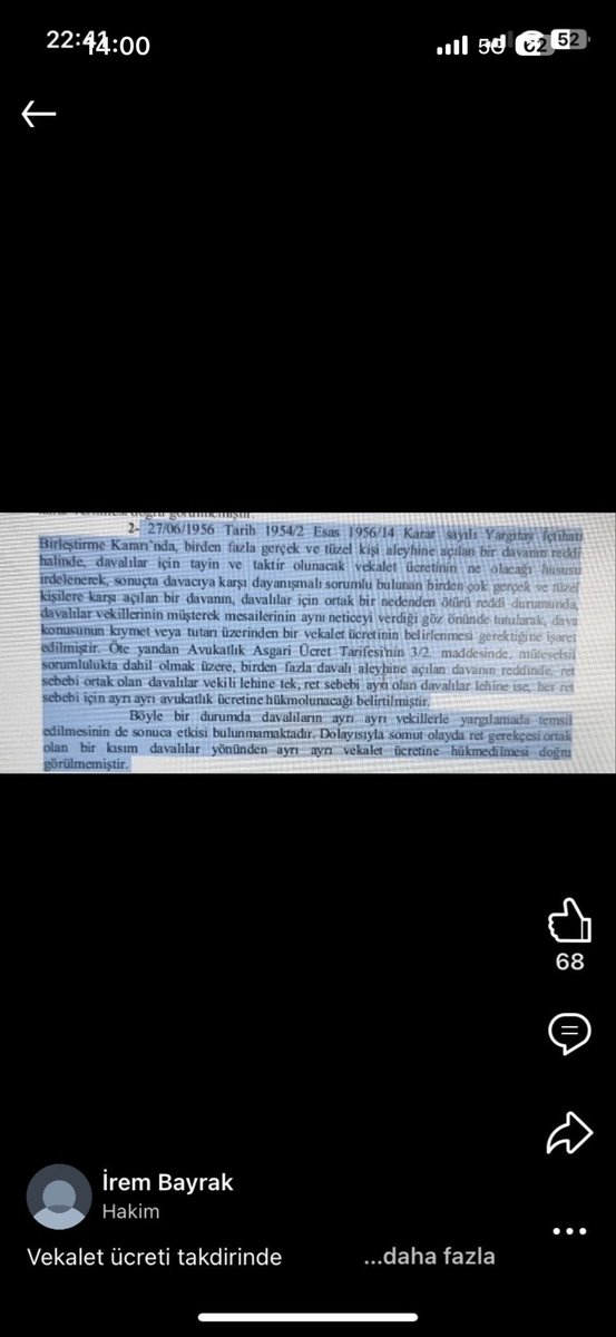 AvTarikCilekci's tweet photo. Kendilerini ayrı ayrı vekillerle takip ettiren davalılar lehine tek bir vekalet ücreti hükmedildiğinde ne kadar miktar üzerinden takibe konulması hususunda kafa karışıklığı yaşayanlar için faydalı olabilir.

Ankara BAM 31 HD nin 21/10/2025 tarih ve  2025/898E 2025/918K https://t.co/TPiHUvVAt6