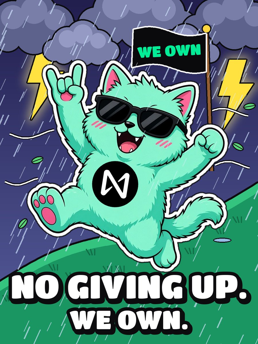 WeOwnSol's tweet photo. No giving up. No stopping. Bad weather can only last so long, and WeOwn keeps building through it, because this coin belongs to the people who hold it. We're not going anywhere. Your bags, your responsibility. 🐾

#WeOwn #Solana #memecoin #NEAR https://t.co/37kebcCjUr