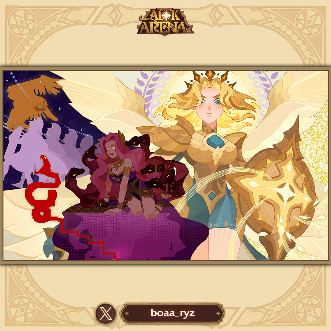 AFK_Arena's tweet photo. [7/7] Last but not least, two unique portraits with strong storytelling for Athena and Medusa! ⚡️

This is a wrap for the Dimensional duo focused challenge, we can't wait to see your Halloween themed artworks!

Submit now: https://t.co/ZBoqEYUzsg https://t.co/N00t4wlg7D