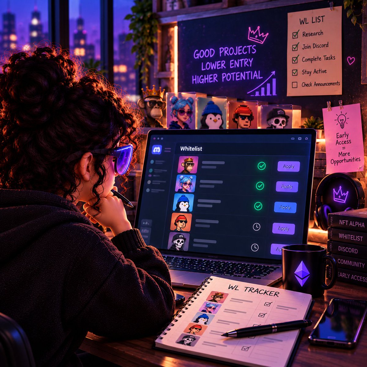 MiaLee19924's tweet photo. Track Whitelist Opportunities
Getting on the WL for good projects can lower your entry cost and boost your chances of early profit. https://t.co/HxpNKSpGJg