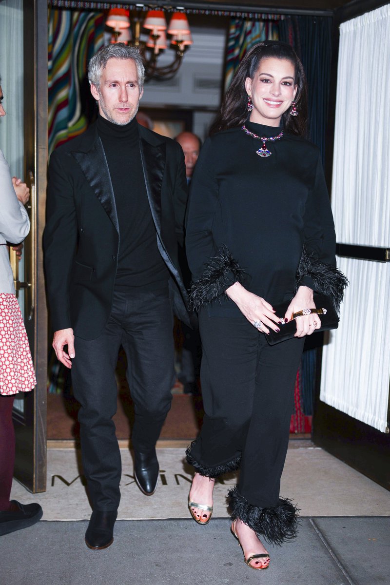 ahathawayfiles's tweet photo. Anne Hathaway and Adam Shulman were seen leaving the "Verity" after-party in New York Cit last night. https://t.co/9F1BJH80oY