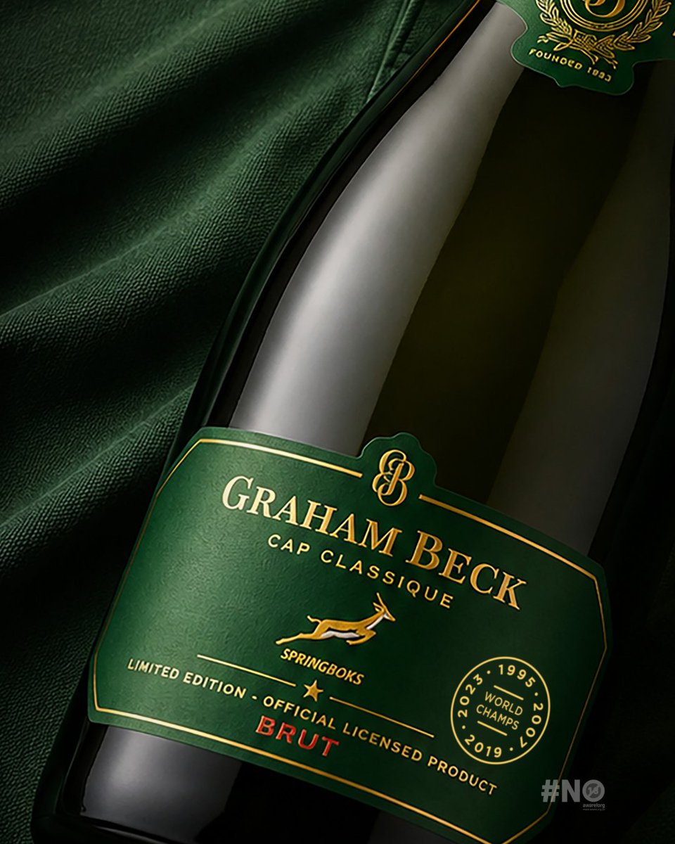 GrahamBeckSA's tweet photo. Something Worth Raising Is Coming • Before the whistle. Before the pour. Before the room fills. There is anticipation.
The officially licensed Springboks Brut. Coming soon.

Graham Beck | Celebrate What Matters.

Official Licensed Product | Produced under licence by Graham Beck.

#GrahamBeck #CelebrateWhatMatters #SpringboksBrut #CapClassique