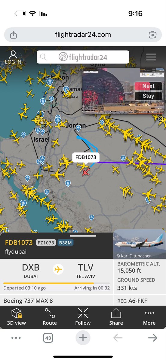 AdamMilstein's tweet photo. FlyDubai Flight FZ1073 intended for Tel Aviv, made an emergency landing in Saudi Arabia this morning after the co-pilot tried to hijack the plane and crash it by stabbing the pilot. Israeli passengers aboard the flight noticed blood from the cockpit and intervened, breaking into the cockpit and subduing the co-pilot. A crew aboard the flight as off duty pilots managed to take over the flight and secure a safe landing in a true miracle.