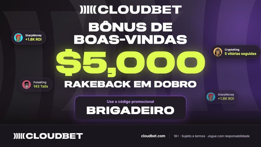 BlocknCrypto's tweet photo. A @Cloudbet é uma alternativa para quem prefere apostar utilizando criptomoedas. Quem estiver interessado pode entrar usando o código BRIGADEIRO https://t.co/nilgcVAgp1