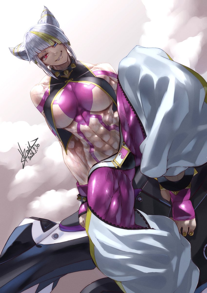 STR_Rail's tweet photo. ジュリ2Pカラー！
コラボ隼もガッツリ描く予定だったけど、画面外に追いやられました。
マッスル盛り気味が好き。 https://t.co/GoJsf8D30m