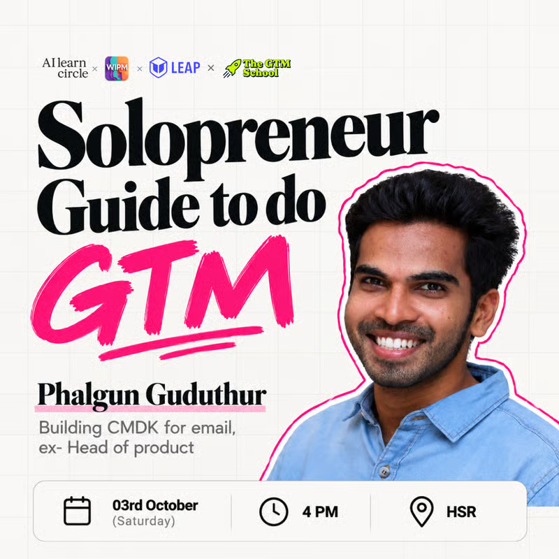 phalgooon's tweet photo. speaking this weekend about how I do GTM as a solo founder (with generous help with AI ofc) 

https://t.co/cHZrQMe93w

pull up if you are in hsr ⚡️ https://t.co/8e7t4PhOTx