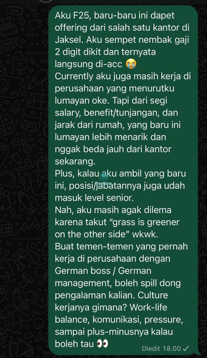 worksfess's tweet photo. work! CW // gaji
Aku lagi beneran considering banget, jadi insight dari yang pernah ngalamin bakal sangat membantu. Thank youu 🫶 https://t.co/j4piWzgAFf