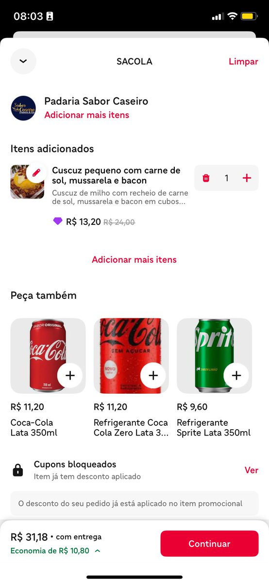 eumarcelo_gon's tweet photo. Tá impossível @iFood comer algo em palmas com esses valores! https://t.co/fpqBw3bP1c