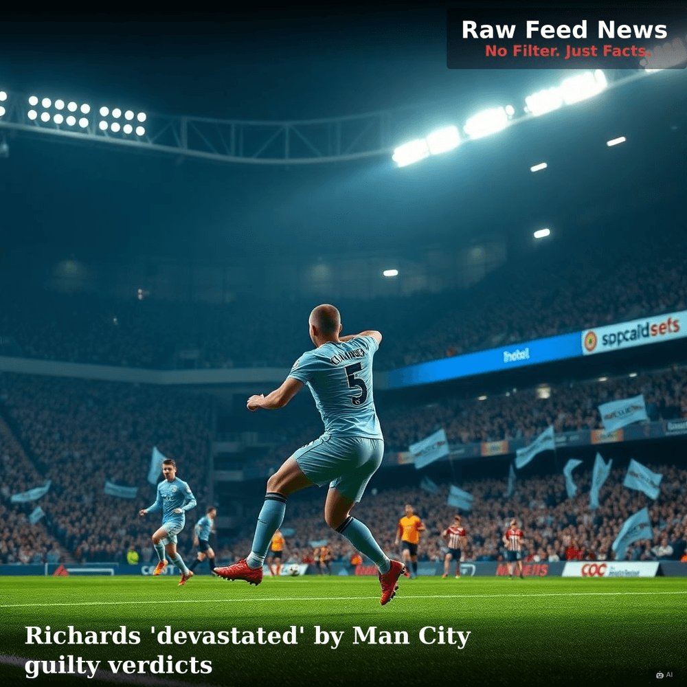 Rawfeednews's tweet photo. Richards 'devastated' by Man City guilty verdicts
Former Manchester City defender Micah Richards felt "absolutely devastated" after reading the Premier League's "damning" verdict on the club's financial charges.
#Richards #Devastated #Guilty
Read more: https://t.co/htglBNbh4r https://t.co/7VlnehTYi0