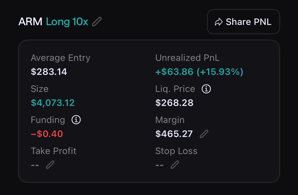 DiligentPlae's tweet photo. Bought some $ARM on @liquidtrading https://t.co/RLZeJNP2Xt