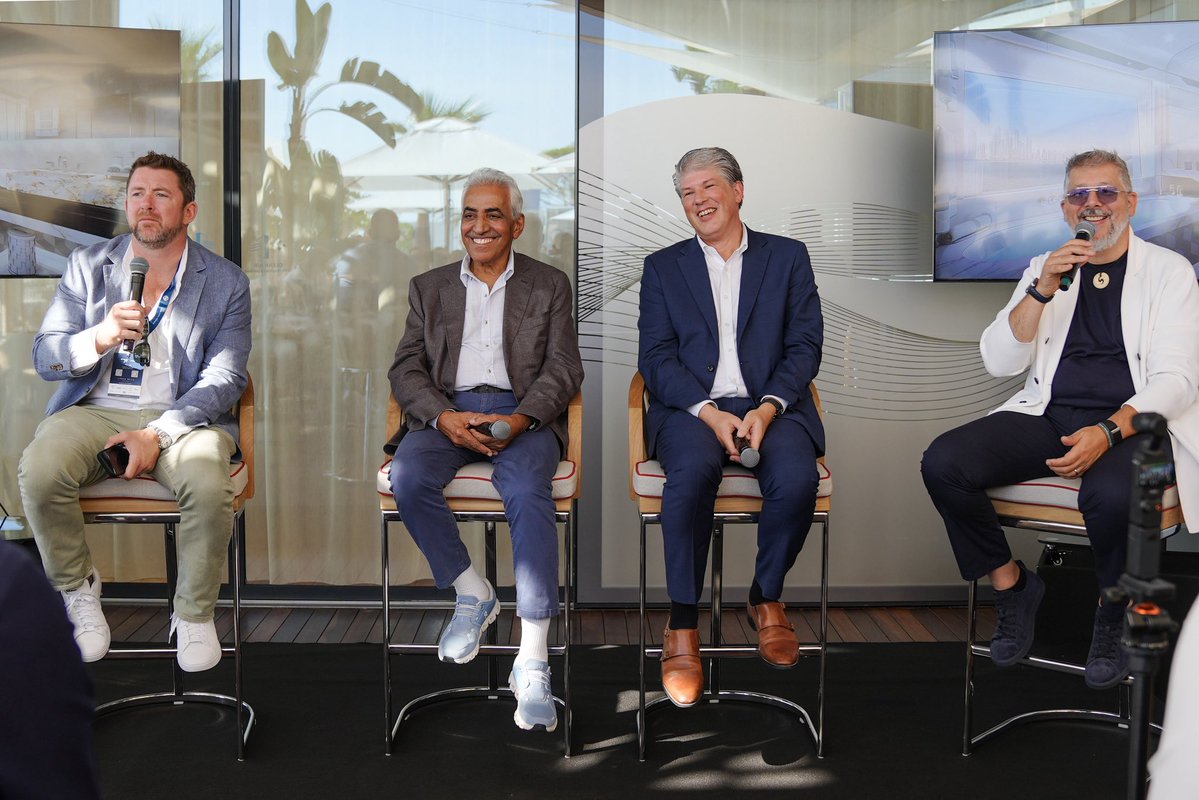 _worldofyachts's tweet photo. Majesty yachts doubled down on this market shift at its @mys_monaco press conference. The press breakfast brought together Mohammed Hussein Alshaali, Chairman of @gulfcraft Erwin Bamps, CEO and Cristiano Gatto.
#yacht #megayacht #luxury #myDubai #UAE #theworldofyachts https://t.co/EksrtHgBYA