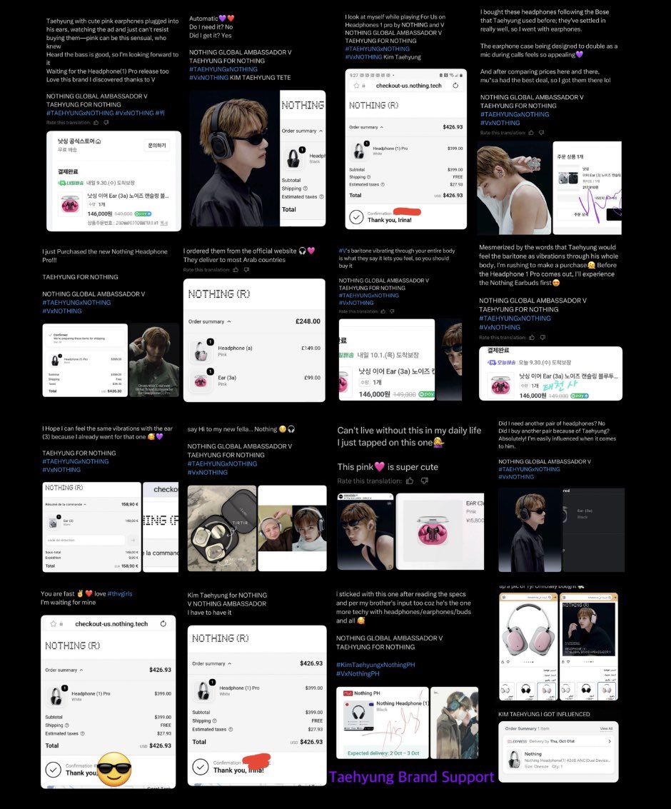 btskthv1230's tweet photo. NOTHING makes me happier than being a KIM TAEHYUNG fan knowing he’s ALWAYS got the receipts to back him up! 💅

Don’t forget to use the #TaehyungTheBrand hashtag when you post your purchases! 💜

NOTHING GLOBAL AMBASSADOR V 
TAEHYUNG FOR NOTHING 
#TAEHYUNGxNOTHING 
#VxNOTHING https://t.co/ONnBPBd3SI