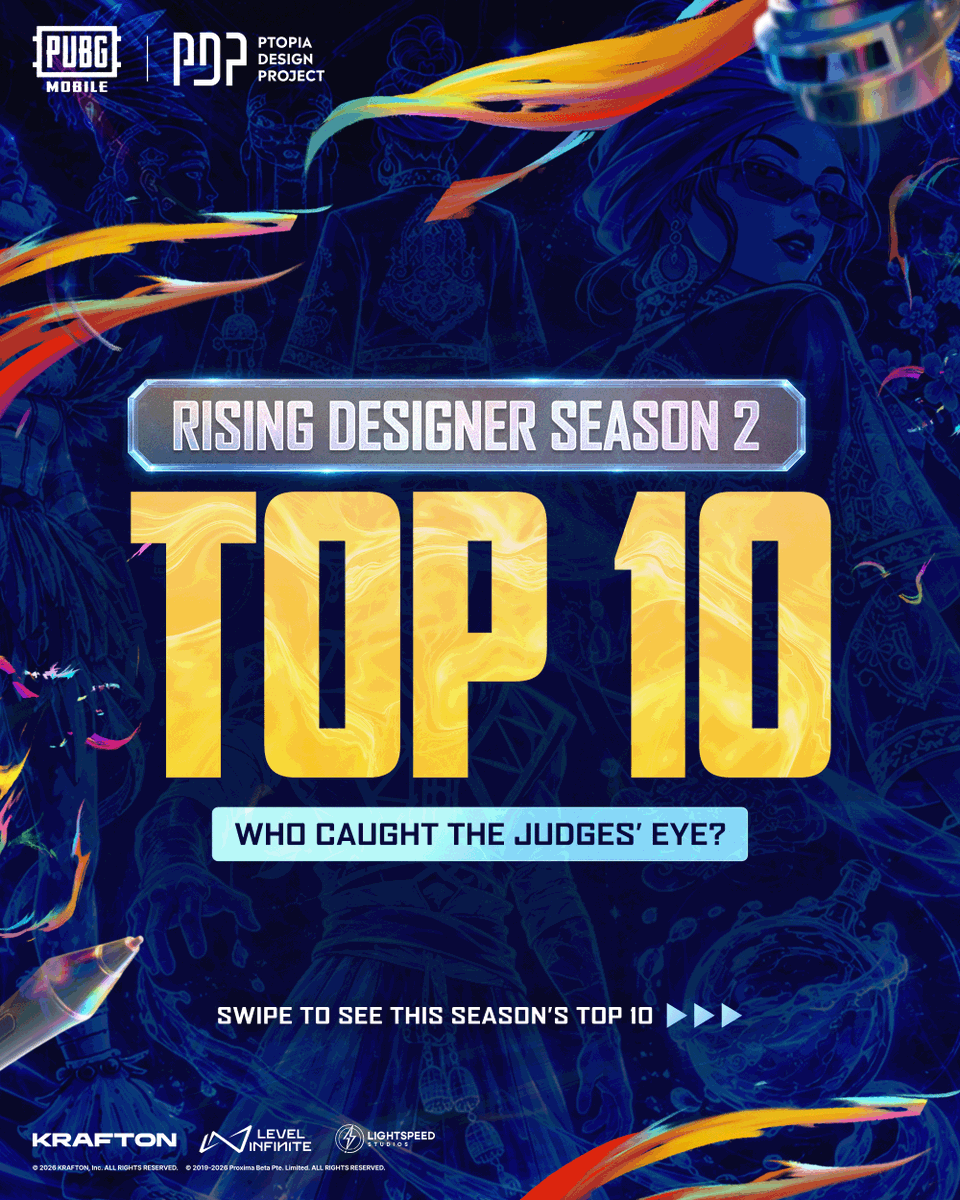PUBGMOBILE_AF's tweet photo. THE TOP 10 HAVE BEEN SELECTED 🔥

After an incredible round of submissions, the judges have officially shortlisted the Top 10 artworks of PUBG MOBILE Rising Designer Season 2. These African design students stood out through their creativity, originality, and strong design concepts.

A huge congratulations to the selected designers, and a big thank you to everyone who took part and shared their creativity with us. 

Each selected Top 10 entry will also receive a gift from PUBG MOBILE. 🎁

The Popularity Award is coming soon. Stay tuned!

#PUBGMOBILE #PUBGMAfrica #PUBGMPDP #PUBGMRisingDesigner