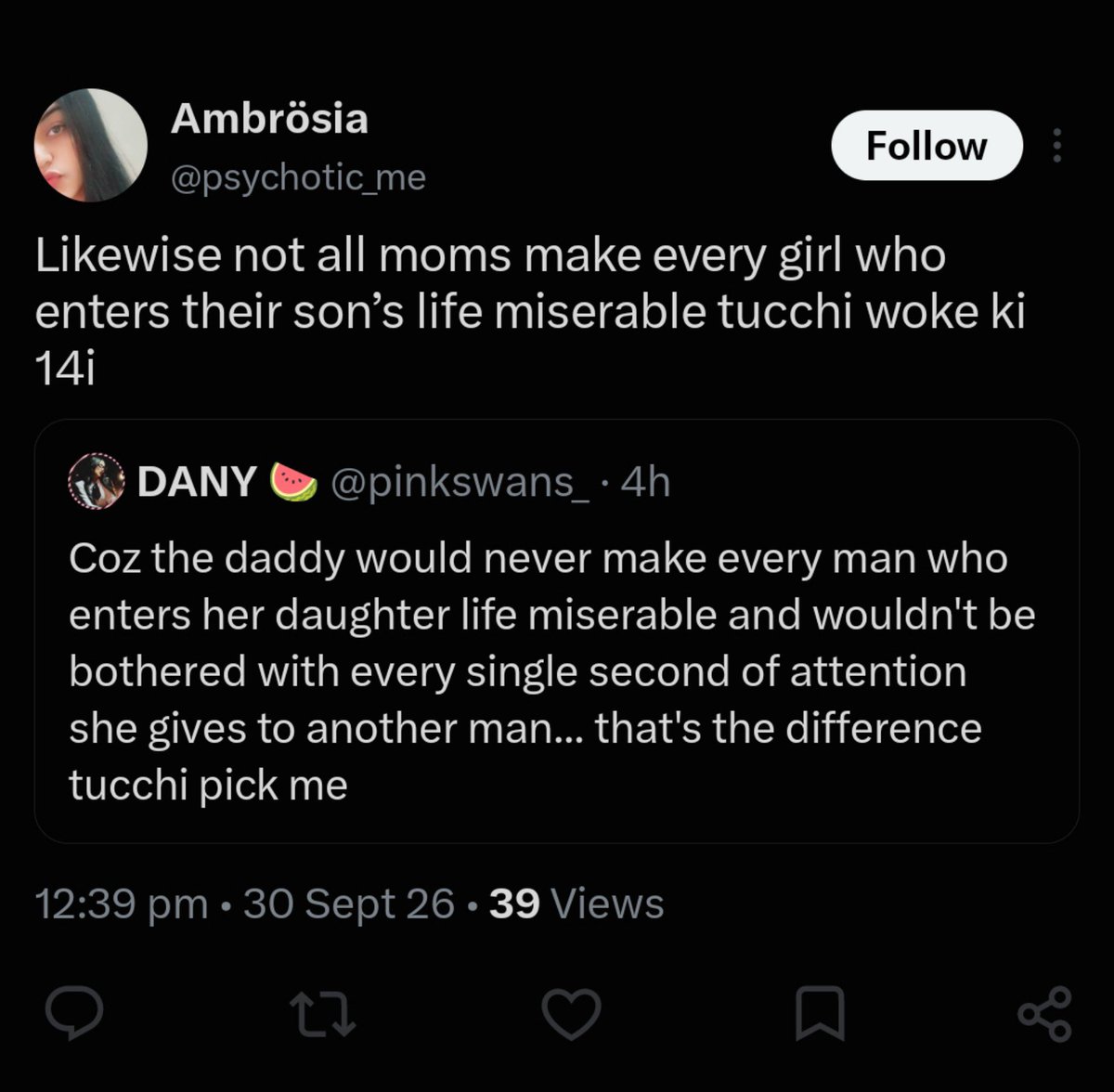pinkswans_'s tweet photo. Pussy cat blocked me...
So i was saying that the conversation was about mother of mamma's boy so what made this pick me think it was about all moms lol https://t.co/0wGB9yLW09