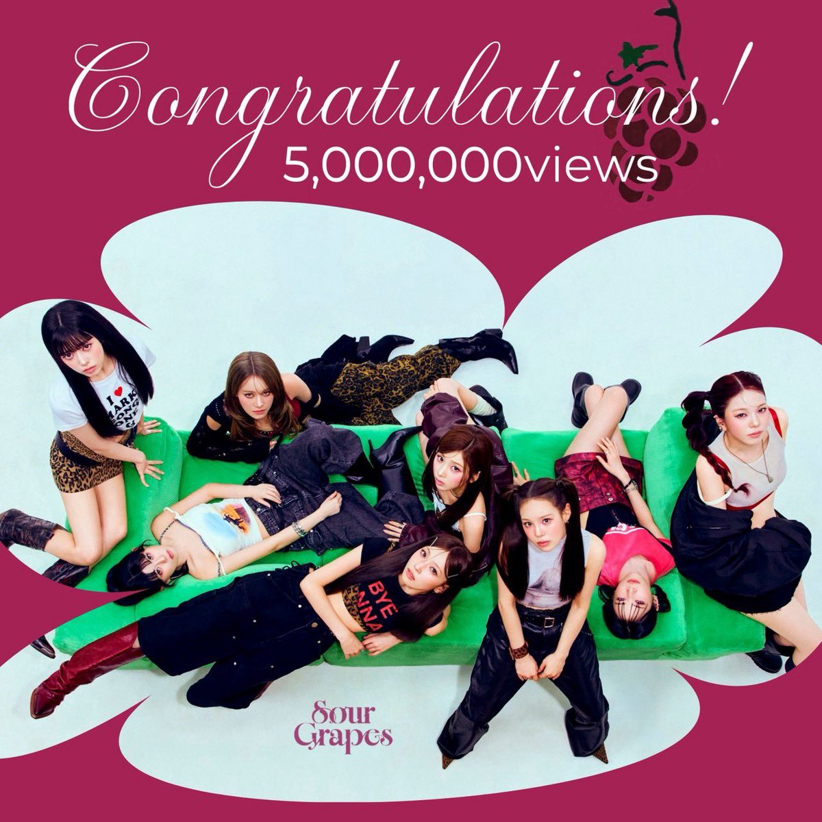 niziumv's tweet photo. 🍇━━━━━━━━━━━━━⭒☆
#NiziU(니쥬) Korea 1st Mini Album
"Sour Grapes"
5,000,000views Congratulations🔫
☆⭒━━━━━━━━━━━━━🍇

　　　🦊#NiziU_SourGrapes 

https://t.co/1Btmp5x77i https://t.co/KSfAK8mE4L