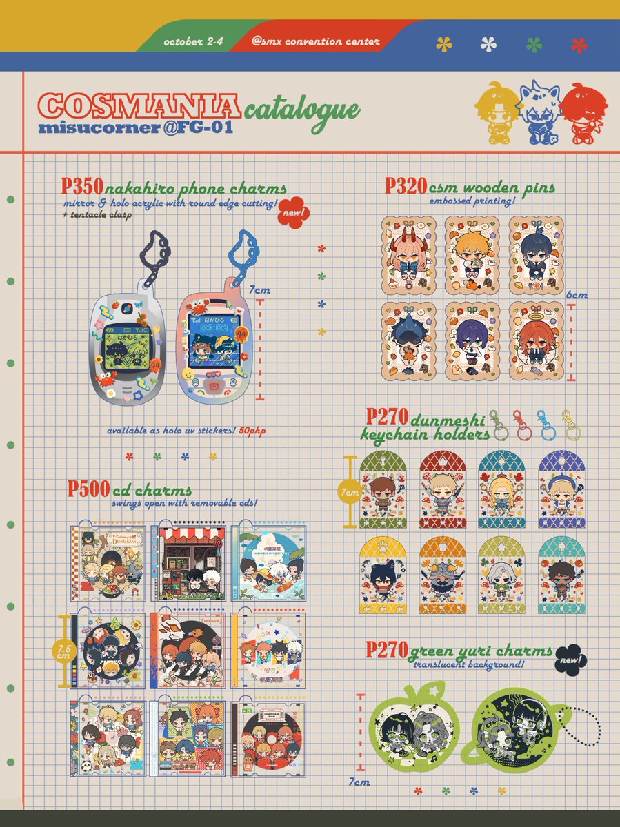 misu_025's tweet photo. [🔃💛much appreciated!]
🌱
here's my final catalogue for #cosmania2026 🎉 didn't realize i'm bringing so much til i edited this 💦 i'll accept POs via dms until tomorrow morning! otherwise do lmk which ones you're eyeing!🙏 see you guys! 💖
🌱
1/2
#CosplayMania2026 https://t.co/XvMLO0SsSt