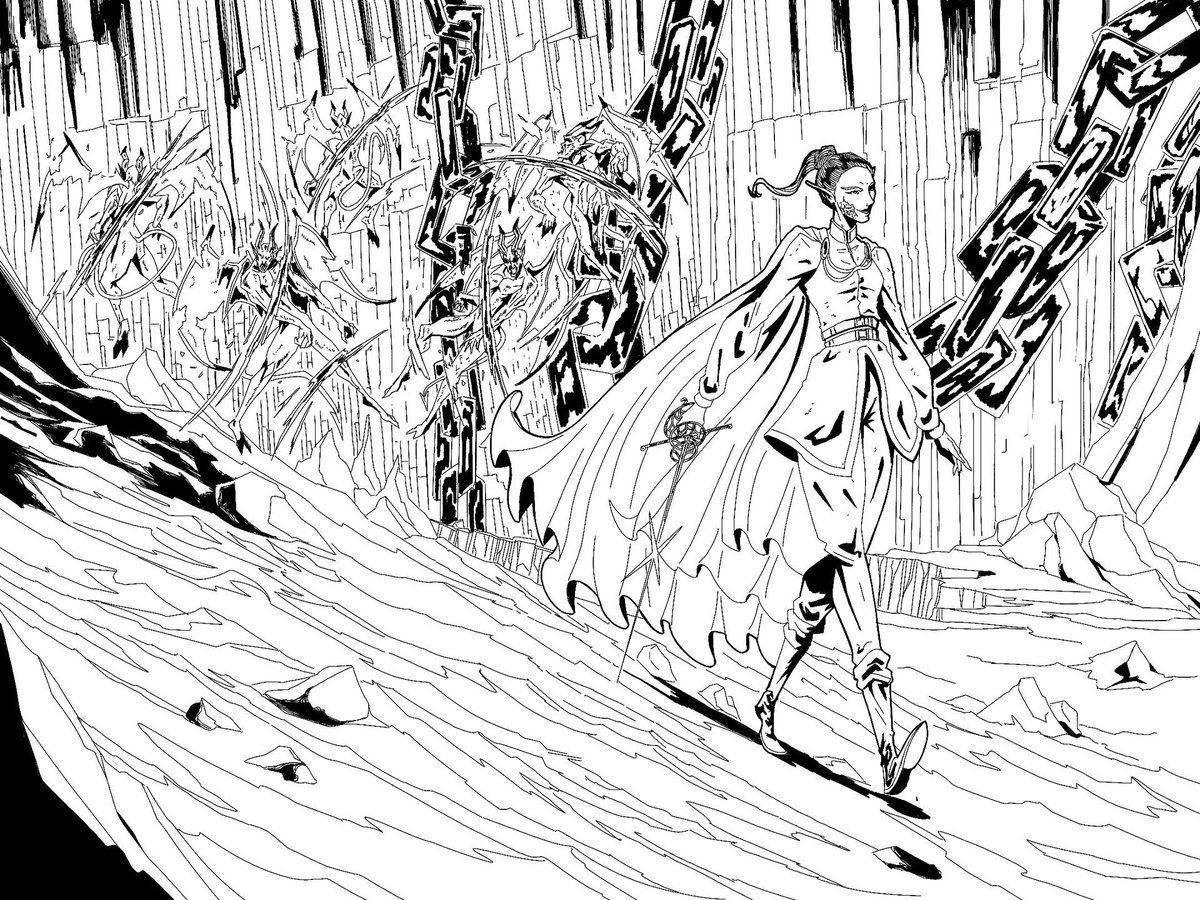 nuneskarts's tweet photo. Chains and demons
#wip #lineart https://t.co/IlajEiEBLP
