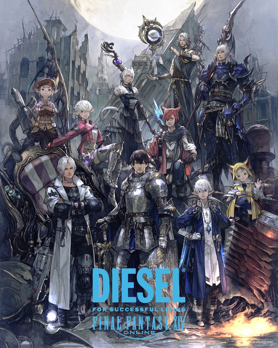 hankyumode's tweet photo. 「 #DIESEL 」×「 #ファイナルファンタジーXIV 」コラボポップアップス���アが10/7(水)～開催 ⚔️✨
両ブランドの世界観が交差し、ファッション、ゲームカルチャー、アート、コミュニティが一体となった多面的な空間に。特別な世界観をぜひこの機会に体感してみてください。

https://t.co/eeOmFx0LBB https://t.co/NiXIc5wyB2