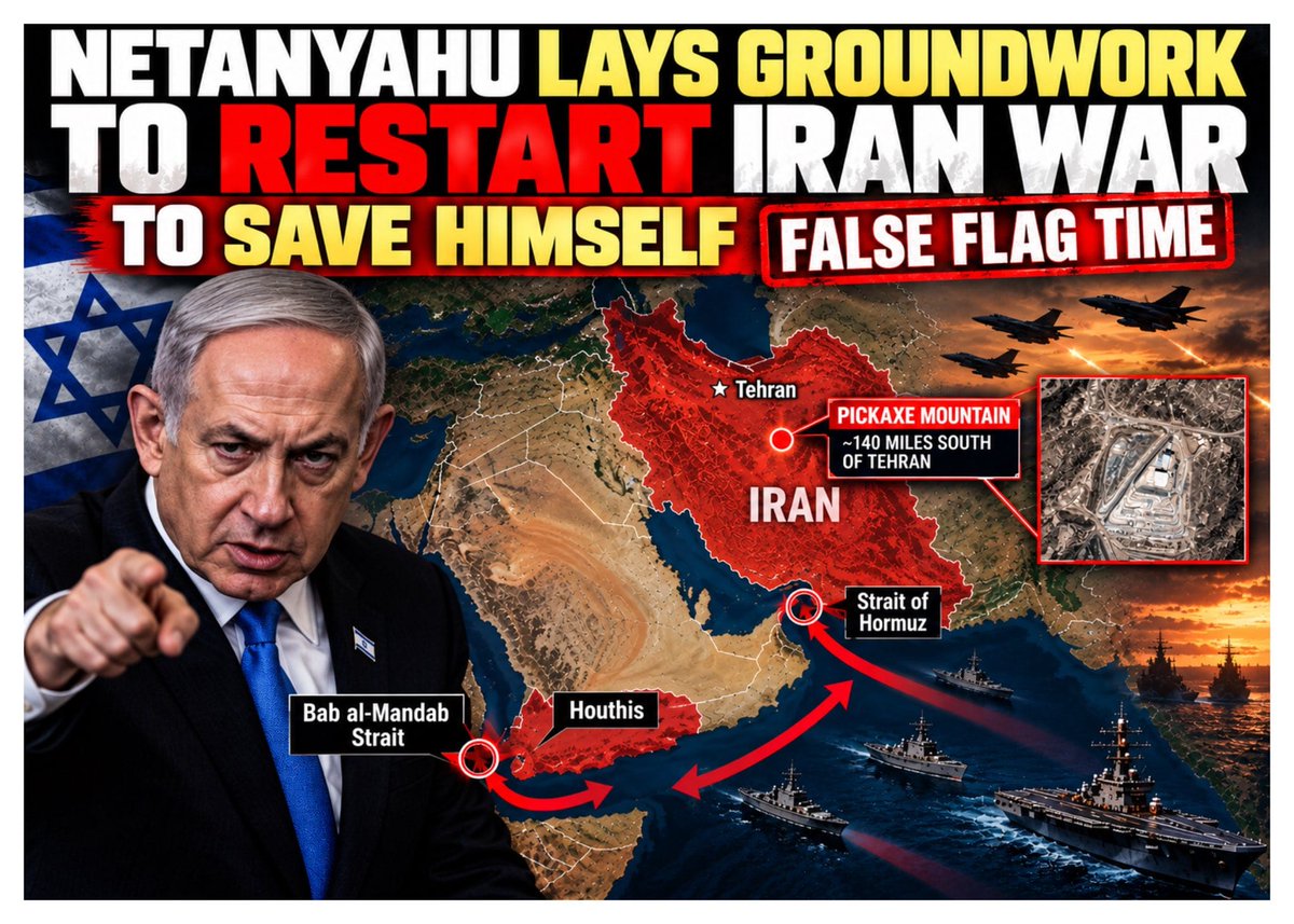 AliCevahir313's tweet photo. İşte Orada, Netanyahu’nun Planı

Netanyahu, Kendini KURTARMAK İçin İran Savaşı’nı YENİDEN BAŞLATMAK ÜZERE Temel Atıyor

Netanyahu’nun İran’ın “HAFTALAR İÇİNDE” bir SALDIRI BAŞLATabileceği iddiası ve Kazma Dağı’nda yenilenen nükleer ilerleme ile inşaatı öne süren YENİ 
++ https://t.co/lpJNxbiWap