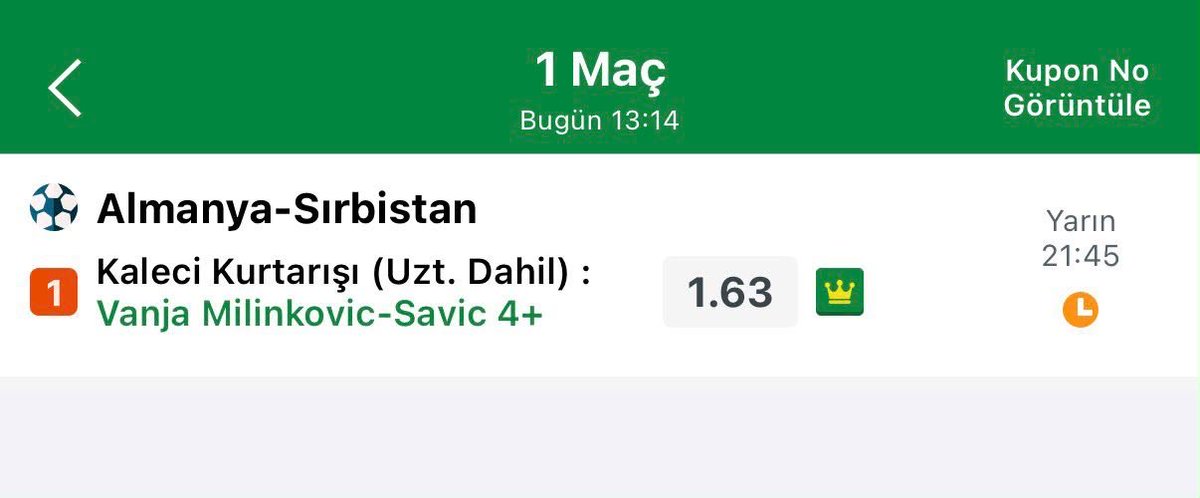 BehcetVip's tweet photo. Almanya’nın kazanması gerekiyor. Baskılı oynayacaklar. Sırbistan kalecisine büyük iş düşüyor. 
Güven seviyesi orta.
Bol şans 💰 https://t.co/gP1CMdMcLB