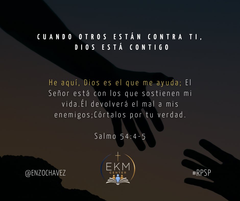 EnzoChavez's tweet photo. Salmo 54
Hay momentos en los que parece que todo está en contra. Pero mira hacia arriba: Dios sigue siendo tu ayudador. Las personas pueden cambiar, las circunstancias pueden complicarse, pero Dios permanece fiel. No te rindas. Él sostiene tu vida. #rpsp https://t.co/rSIQ8x6mCV