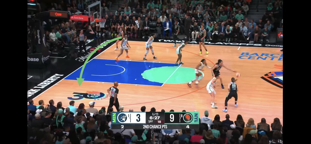 GhislainClement's tweet photo. Regardez l’intelligence de Pauline Astier défendue par Olivia. Elle se positionne dans le corner puis coupe pour mettre Olivia en lowgirl. Quand Stewie drive c’est Olivia qui doit défendre le panier …😭

Pas dans le stats mais le QI basket est très haut https://t.co/oZU0f1P7q3