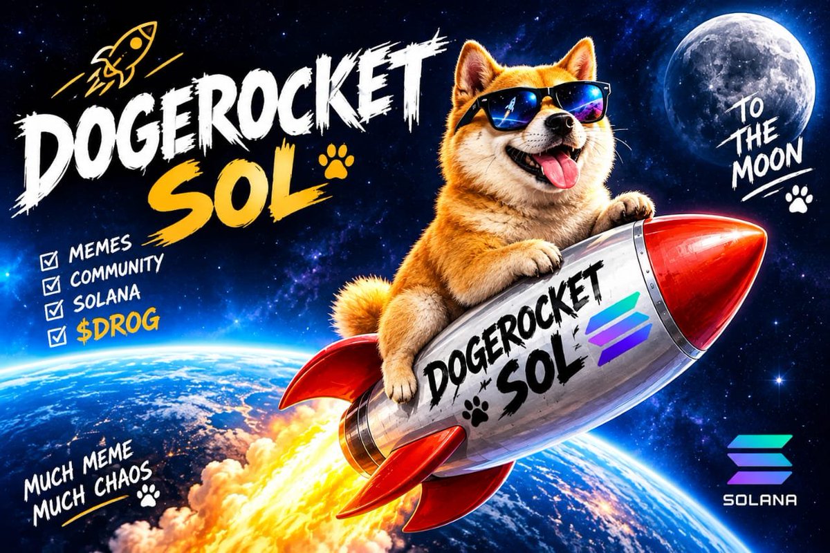 DogeRocketSol0's tweet photo. A fresh meme project is entering the Solana universe.
🐕 Doge energy
🚀 Rocket vibes
😂 Memes
🌐 Community
🪙 $DROG
The journey starts here. 👀
Who’s coming aboard? 🚀🐕
⚠️ DYOR. No guaranteed returns.
#DogeRocket #DROG #Solana #Memecoin #Crypto https://t.co/O6ggsp2bSh