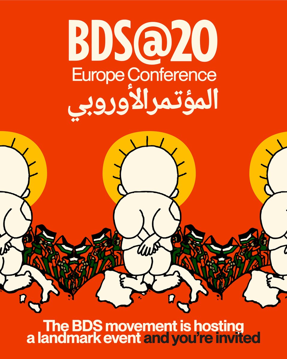 BDSmovement's tweet photo. The BDS movement is hosting a landmark event and you’re invited.

On 18 November, the BDS@20 Europe Regional Conference will feature some of the most influential figures advocating across Europe and beyond in the struggle for Palestinian liberation today.

https://t.co/s89iBlQmqY https://t.co/GYQ0TXxlok