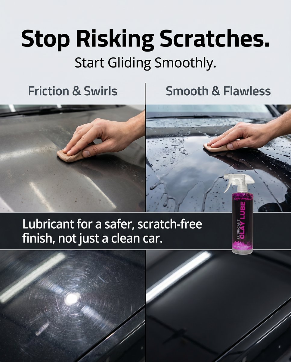 supercoolinfo's tweet photo. If your clay bar is squeaking, it isn’t singing - it’s begging for lubrication. 😅

MotoVana Clay Lube creates a slick layer between the clay and paintwork, clay glide smoothly, removing bonded contamination.  MotoVana Clay Lube at Auto-DNA.
https://t.co/5Y0tCgB1HV

#ClayLube https://t.co/YCyuyd4yCe