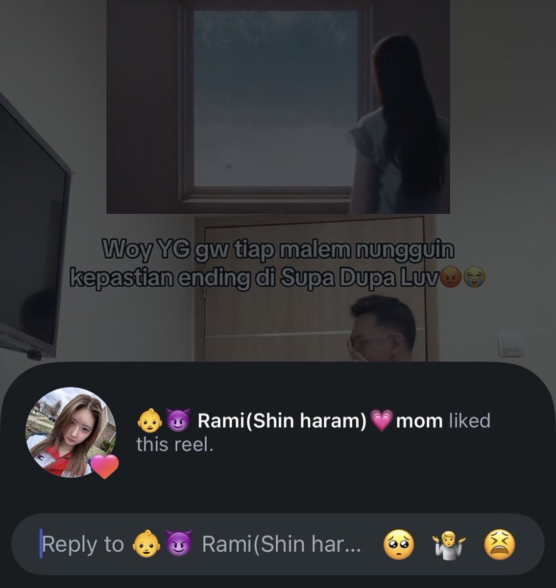 pinksbabymon's tweet photo. rami mom liked a post about the supa dupa luv music video on instagram confirming the person at the end was rami https://t.co/bxuyc2pp1c