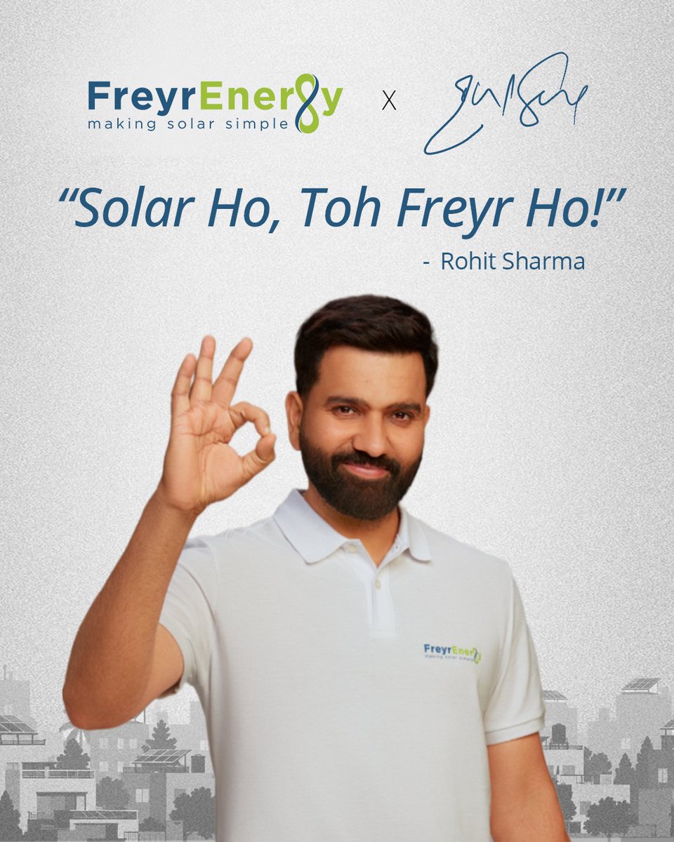 FreyrEnergy's tweet photo. “𝐒𝐨𝐥𝐚𝐫 𝐇𝐨, 𝐓𝐨𝐡 𝐅𝐫𝐞𝐲𝐫 𝐇𝐨!”
We’re thrilled to welcome 𝐑𝐨𝐡𝐢𝐭 𝐒𝐡𝐚𝐫𝐦𝐚 𝐚𝐬 𝐅𝐫𝐞𝐲𝐫 𝐄𝐧𝐞𝐫𝐠𝐲’𝐬 𝐟𝐢𝐫𝐬𝐭-𝐞𝐯𝐞𝐫 𝐁𝐫𝐚𝐧𝐝 𝐀𝐦𝐛𝐚𝐬𝐬𝐚𝐝𝐨𝐫.

𝐑𝐞𝐚𝐝 𝐦𝐨𝐫𝐞: https://t.co/seFfSzmq1h

#FreyrEnergy #RohitSharma #SolarHoTohFreyrHo https://t.co/MBE2MZDmX0