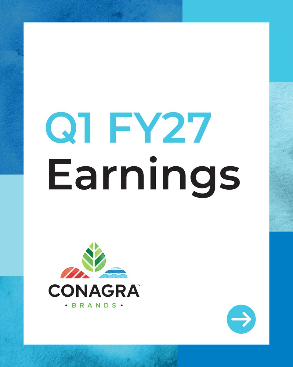 ConagraBrands's tweet photo. Our FY27 Q1 earnings results are live: https://t.co/VVSOvUiGif  $CAG https://t.co/mNEvSEElxf