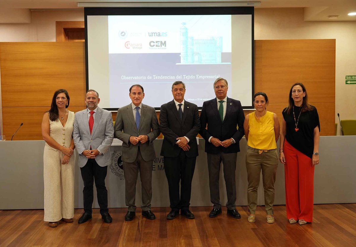 InfoUMA's tweet photo. La UMA, @cemmalaga y @Camara_Malaga se unen para crear el 🔎 Observatorio de Tendencias del Tejido Empresarial, con el fin de fortalecer los lazos entre el tejido productivo malagueño y nuestros investigadores/as. +info: https://t.co/vTazr8ba4O https://t.co/tLvXwckXij