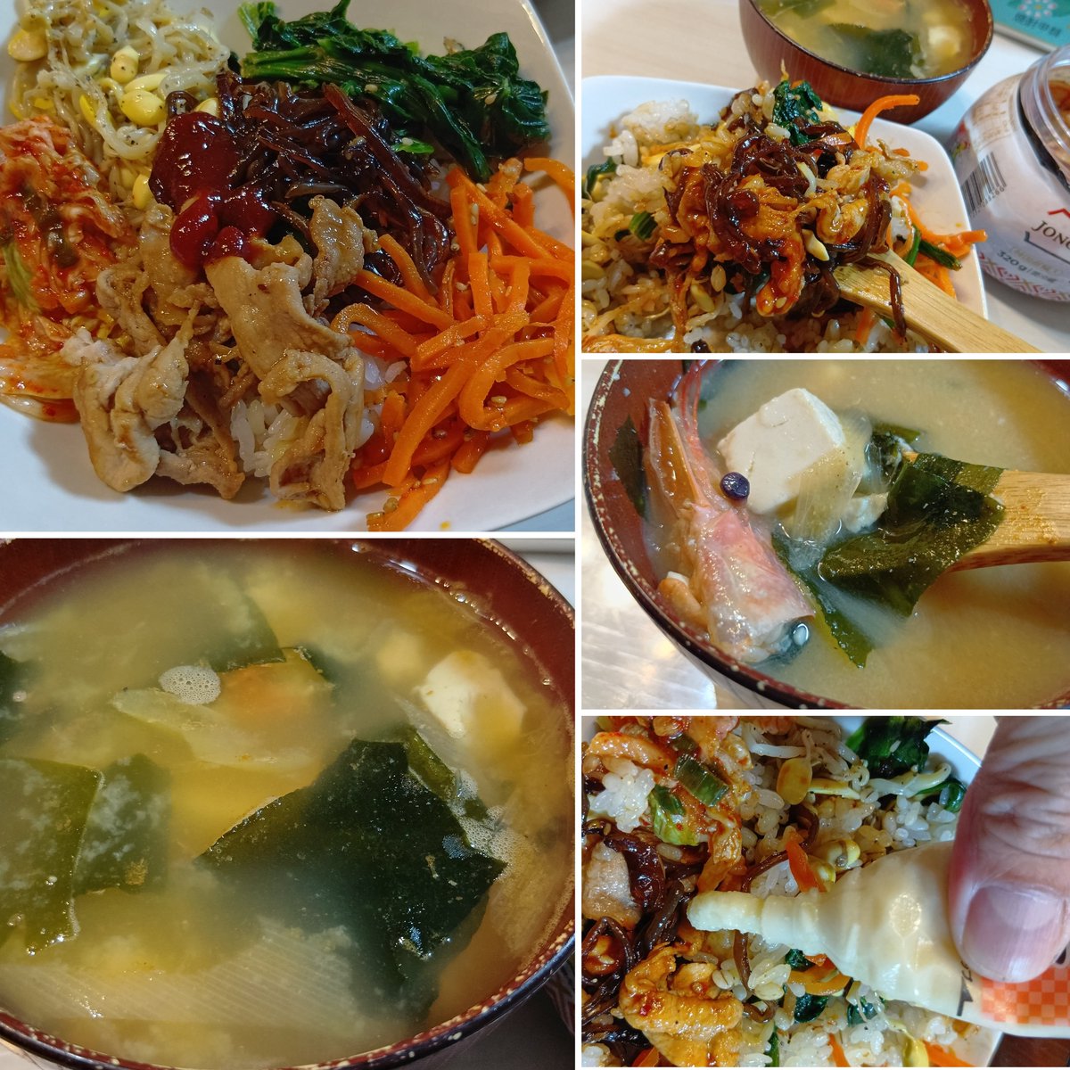 tjajaegad's tweet photo. 今宵晩酌わ金宮コーン茶割りでKP🍻🌽

ゴーヤとツナのマヨ和えが超～美味しく最高～塩麹で仕込んだむね肉サラダも🥗💯🤩

イカの甘露に缶詰めのサバの味噌煮も旨っ旨🤩

〆わアテの豚肉とキムチも使いもち麦米仕様のビビンバに🤩

これをかっ喰らえば激旨以外の言葉無し優勝🎊🤩

えび汁出汁出て凄旨🤩 https://t.co/BEKhWcW81U
