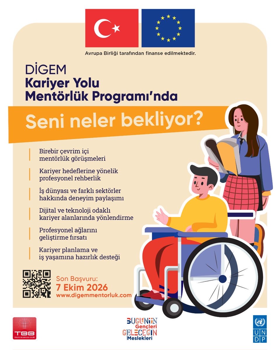 undpturkiye's tweet photo. 🚀 Kariyer yolunu birlikte şekillendirmeye hazır mısın? DİGEM Kariyer Yolu Mentörlük Programı başlıyor! 🎯

🔗Başvuru için:  https://t.co/j4uxFvuYue

📖 Bröşürü incelemek için tıklayın: https://t.co/EfJGII86Tx https://t.co/kLMkI7WcrW