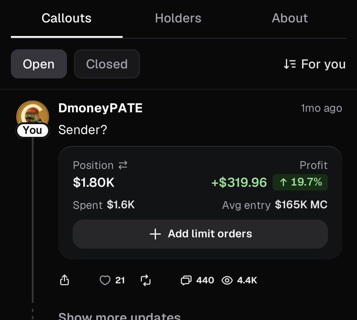 Dmoneyy4420's tweet photo. Ummm @Pumpfun is this normal? Look at all the callouts…😭 https://t.co/HRAvSYkfLa