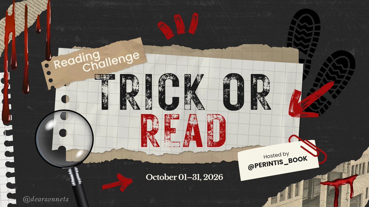 dearsonnets's tweet photo. ゛✶ ﹑ October Reading Challenge!

Read at least 3 books from the Crime, Thriller, Mystery (CTM) or Horror genres 🎃🔪

#TrickOrRead #PBCReadingChallenge
Hosted by @perintis_book, 𓉸 ) https://t.co/lKiYC5sJgT