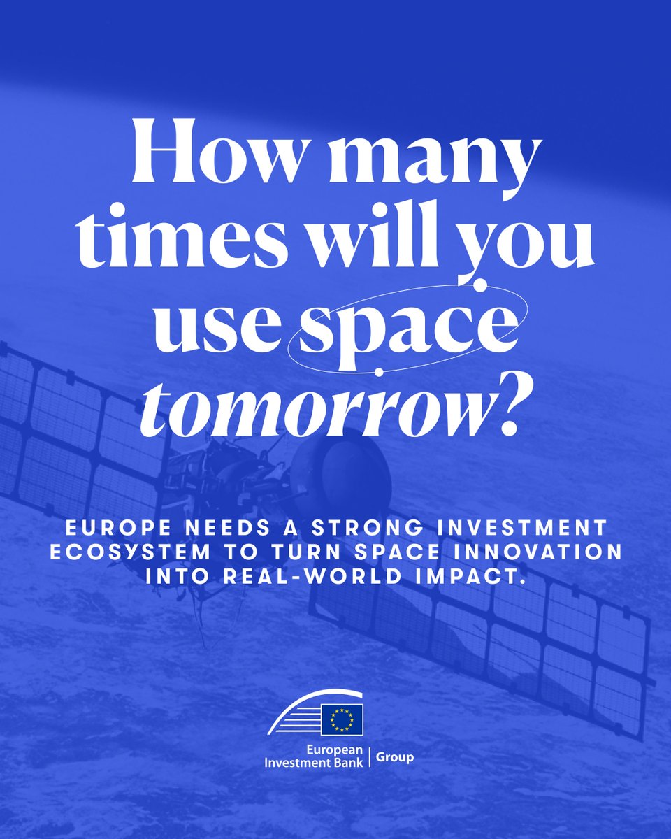EIF_EU's tweet photo. You use space more often than you think 🛰️ It's the GPS guiding your journey, the weather forecast on your phone, the package at your doorstep and emergency services when they're needed.

Since 2025, #TechEU has supported €238m in commitments to funds targeting the space sector. https://t.co/3Os5eFXoGm